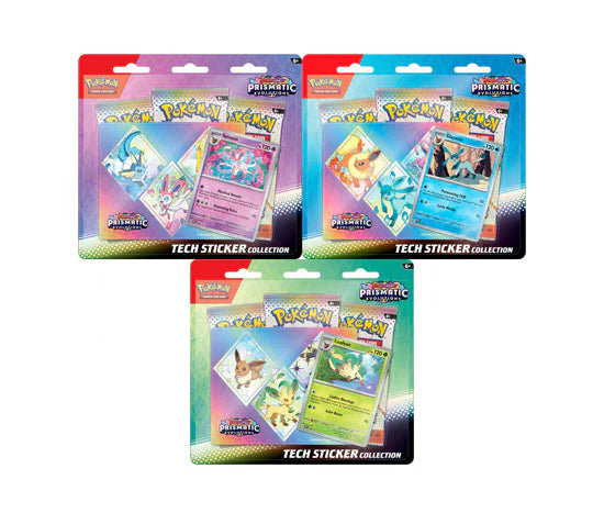 Collezione Evoluzioni Prismatiche con Adesivo Eevee, Leafeon e Umbreon (IT)