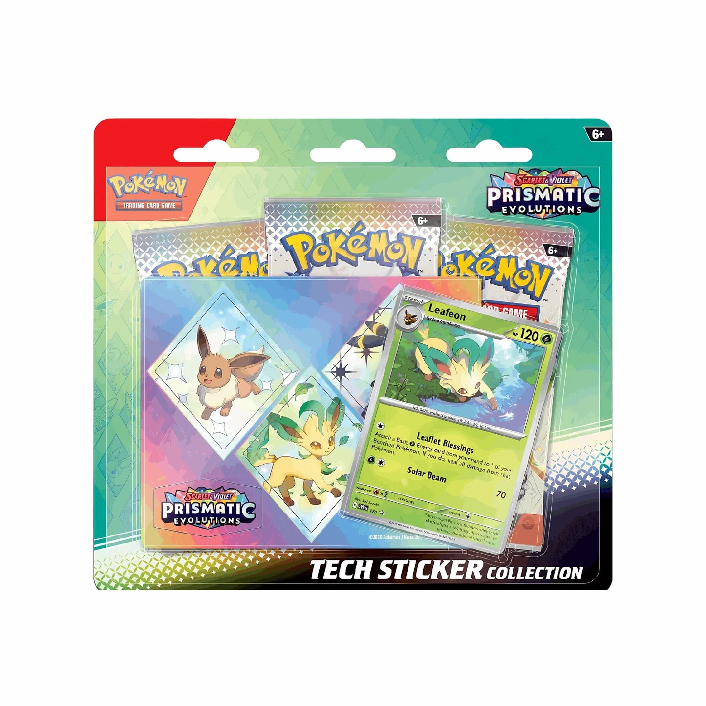 Collezione Evoluzioni Prismatiche con Adesivo Eevee, Leafeon e Umbreon (IT)